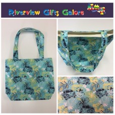 Medium Tote Bag - Hibiscus Combi Blue